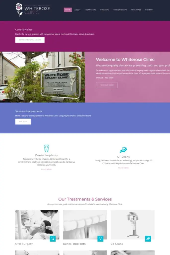 Screenshot of the Inishowen Artists' Retreat and Studio website