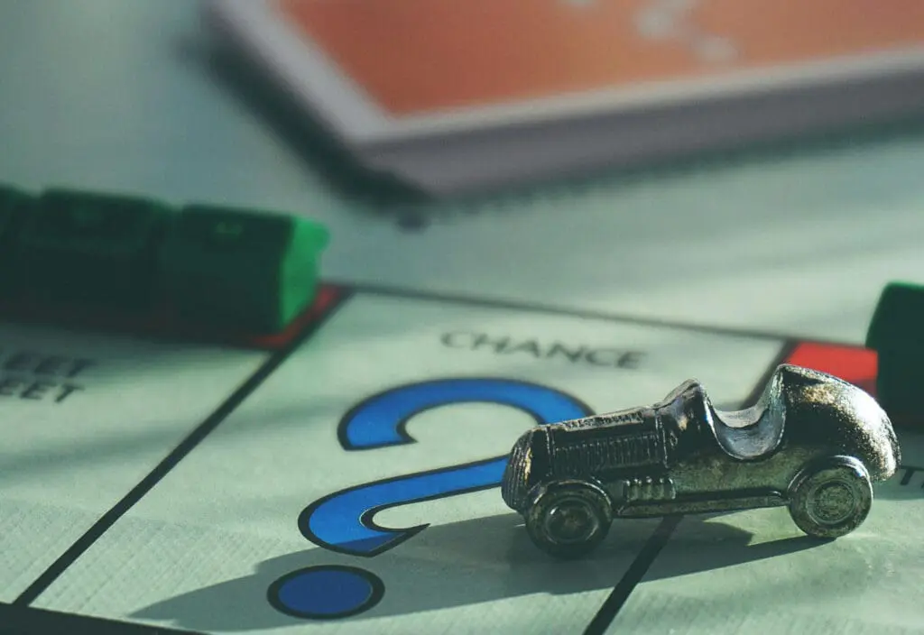 Question mark on a Monopoly board