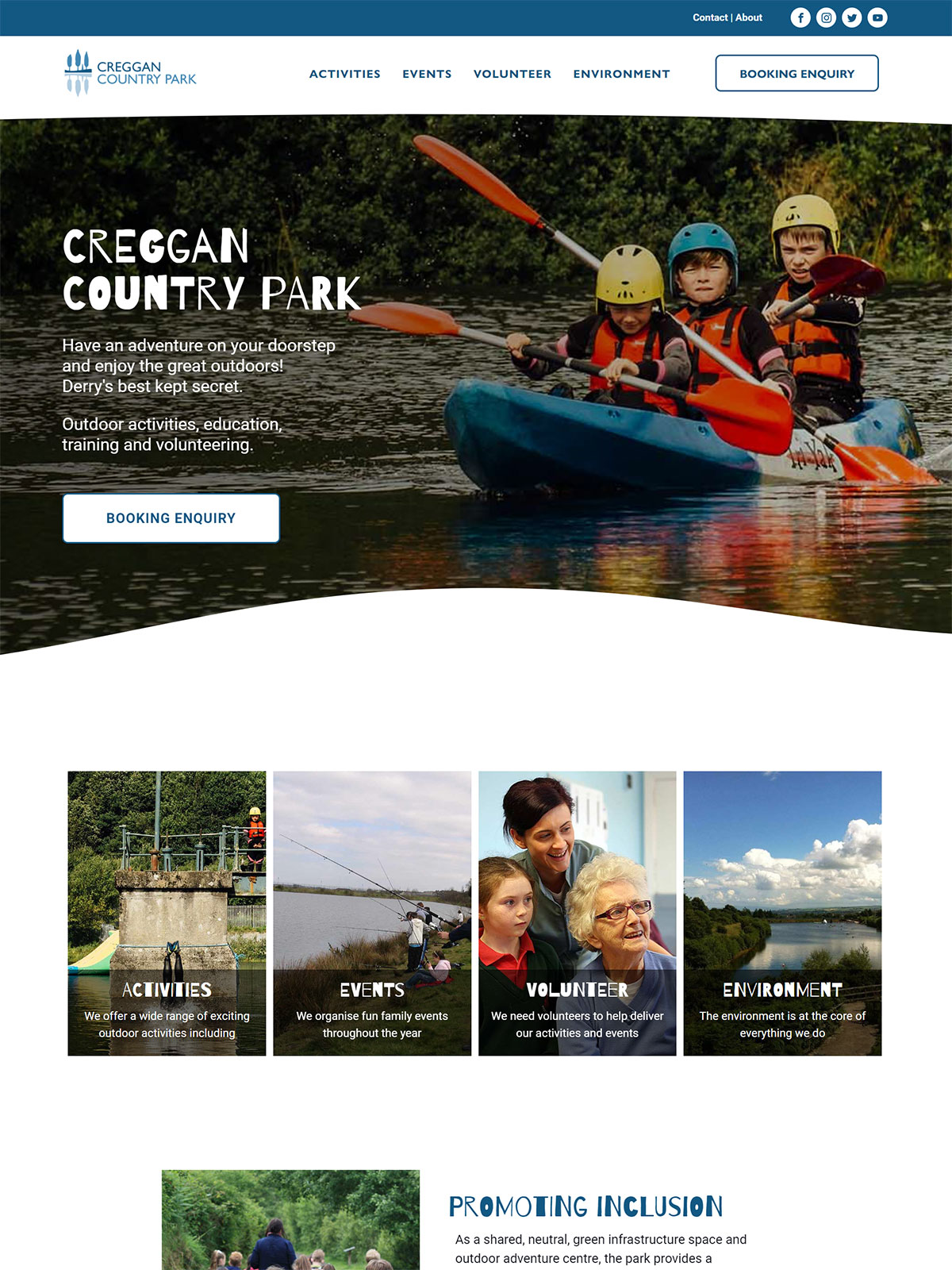 Screenshot of Creggan Country Park website