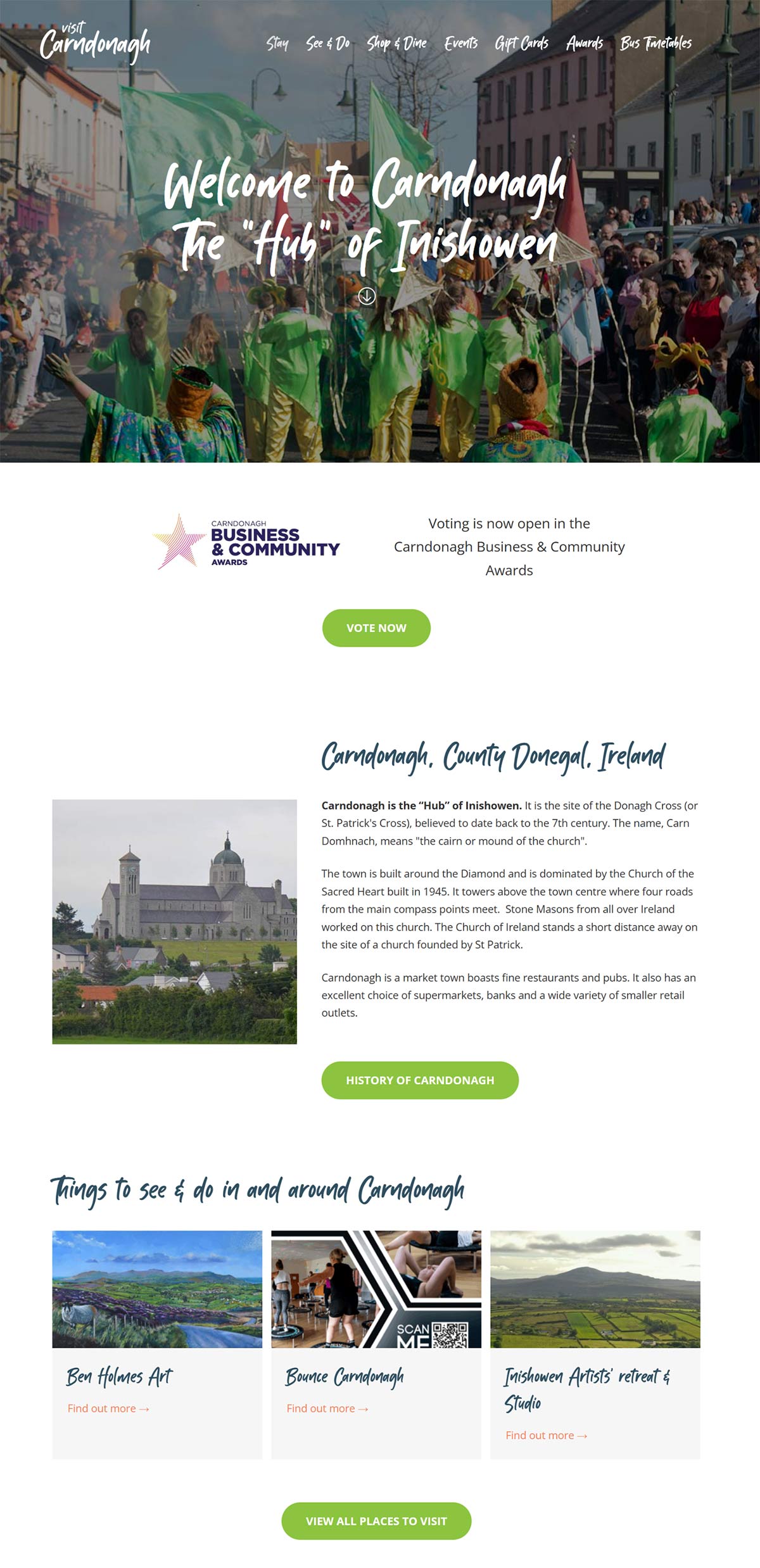 Screenshot from the Visit Carndonagh website